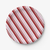 Rood- en roze peppermint Stripe Papieren Bordje (Voorkant)