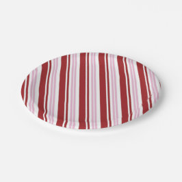Rood- en roze peppermint Stripe Papieren Bordje