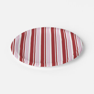 Rood- en roze peppermint Stripe Papieren Bordje