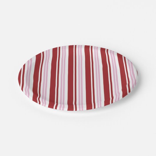 Rood- en roze peppermint Stripe Papieren Bordje (Gekanteld)