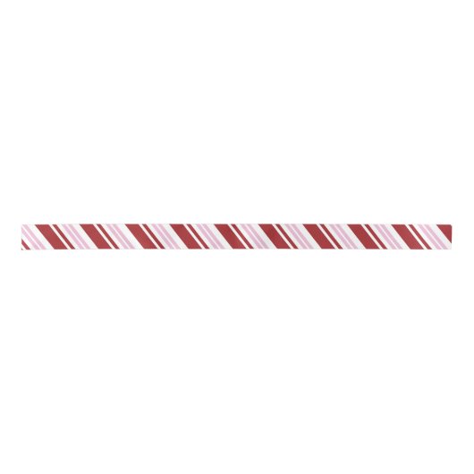 Rood- en roze peppermint Stripe Satijnen Lint (Voorkant)