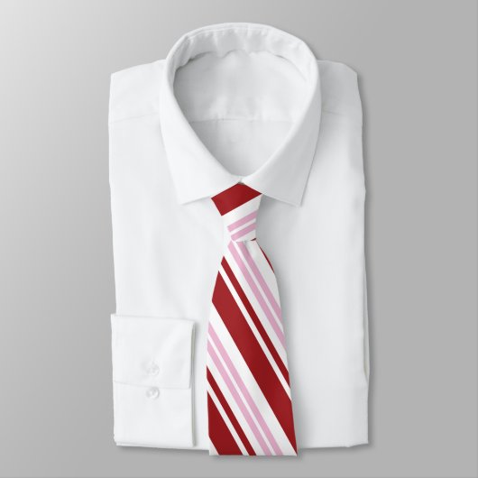 Rood- en roze peppermint Stripe Stropdas (Gebonden)
