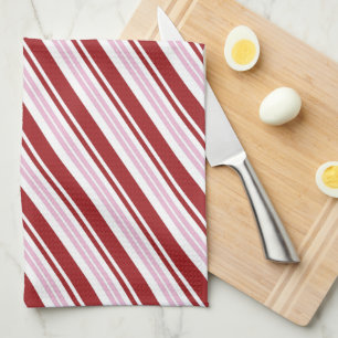 Rood- en roze peppermint Stripe Theedoek