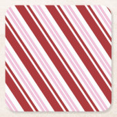 Rood- en roze permint kartonnen onderzetters (Voorkant)