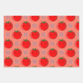 Rood en Roze Plaid Tomaat Tartan Patroon Inpakpapier Vel (Voorkant)