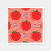 Rood en Roze Plaid Tomaat Tartan Patroon Servet (Voorkant)