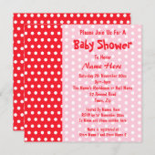 Rood en roze pokstip, aangepast Baby shower Kaart (Voorkant / Achterkant)