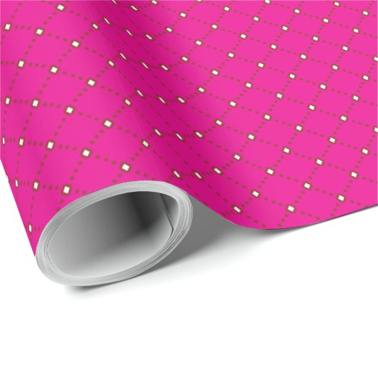 Rood en roze polka dot inpakpapier met gelijkmatig (Rol Hoek)
