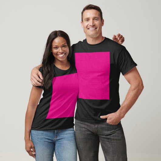 Rood en roze polka dot inpakpapier met gelijkmatig t-shirt (Unisex)