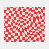Rood en Roze Psychedelic geruit Groovy Grid Pat Fleece Deken (Voorkant (Horizontaal))