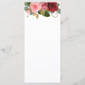 Rood en Roze Rand Bruiloft Menu (Achterkant)