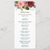 Rood en Roze Rand Bruiloft Programma Programmakaart (Voorkant)