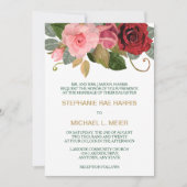 Rood en Roze Rand Bruiloft Uitnodiging (Voorkant)