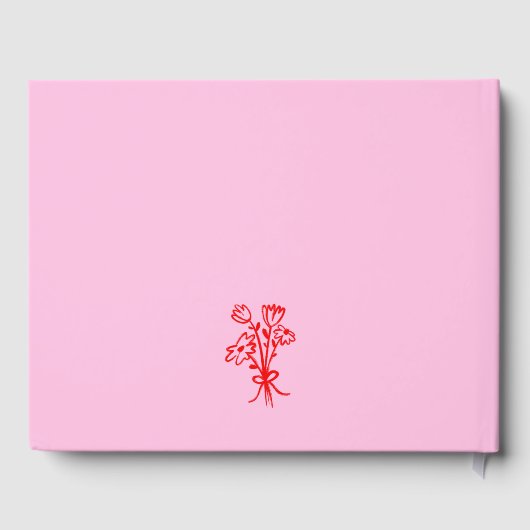 Rood en Roze Retro Handlettering Gastenboek (Achterkant)