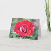 Rood en Roze Rose Art Verjaardag Kaart (Voorkant)