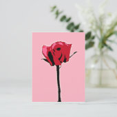 Rood- en roze roze kunst briefkaart (Staand voorkant)