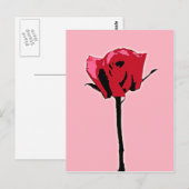 Rood- en roze roze kunst briefkaart (Voorkant / Achterkant)