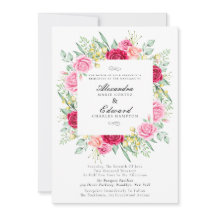 Rood en roze roze, tuinbruiloft