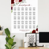 Rood- en roze rozen 30 Tafel-weddenschapenkaart Poster (Thuiskantoor)