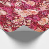 Rood- en roze rozen Floral Happy Moederdag Cadeaupapier (Hoek)