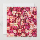 Rood- en roze rozen Floral Happy Moederdag Notitiekaartje (Voorkant)