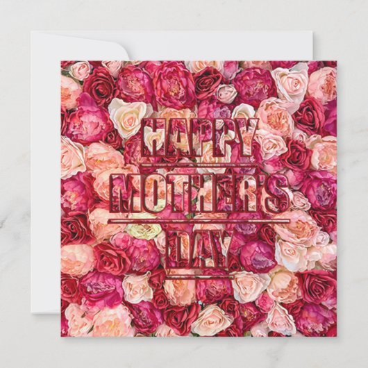 Rood- en roze rozen Floral Happy Moederdag Notitiekaartje (Voorkant)