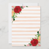 Rood en Roze Rozen & Goud Lijst Baby shower Kaart (Achterkant)