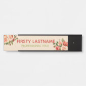 Rood- en roze rozen Kantoor Deurtekens Naam Bord Deurbordje (Voorkant)