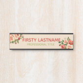 Rood- en roze rozen Kantoor Deurtekens Naam Bord Deurbordje (Voorkant)