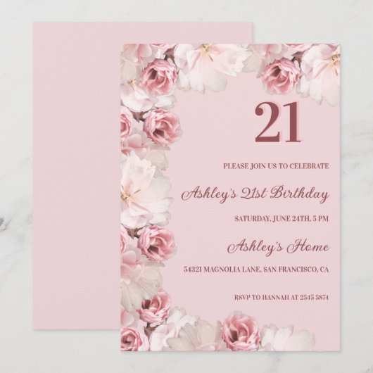 Rood- en roze rozen op zaterdag kaart (Voorkant / Achterkant)