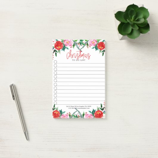 Rood en roze rozen rand post-it® notes (Kantoor)
