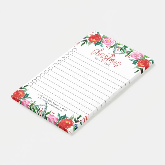 Rood en roze rozen rand post-it® notes (Schuin)