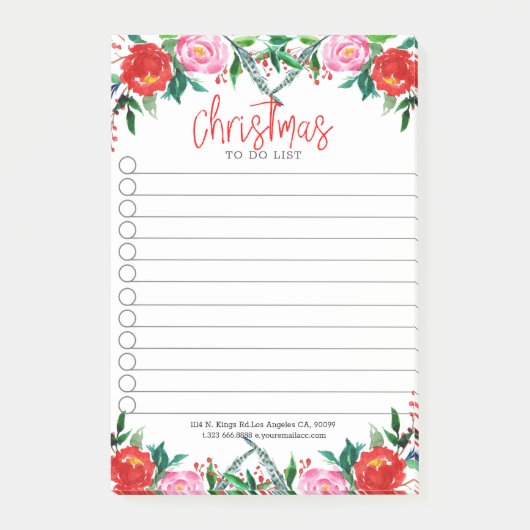 Rood en roze rozen rand post-it® notes (Voorkant)