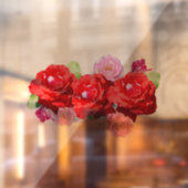 Rood- en roze rozen, ruiten raamsticker (Vel 2)