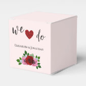 Rood- en roze rozenhuwelijk bedankdoosjes (Voorkant Zijde)