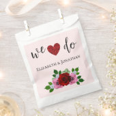 Rood- en roze rozenhuwelijk bedankzakje (Geknipt)