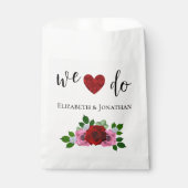 Rood- en roze rozenhuwelijk bedankzakje (Voorkant)