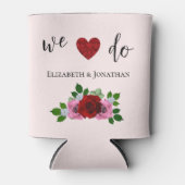 Rood- en roze rozenhuwelijk blikjeskoeler (Voorkant)