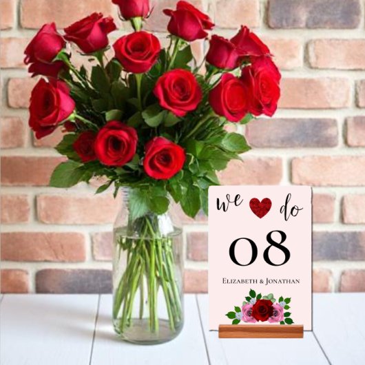 Rood- en roze rozenhuwelijk kaart