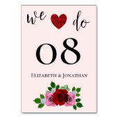 Rood- en roze rozenhuwelijk kaart (Voorkant)