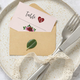 Rood- en roze rozenhuwelijk plaatskaartje