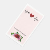 Rood- en roze rozenhuwelijk servet (Hoek)