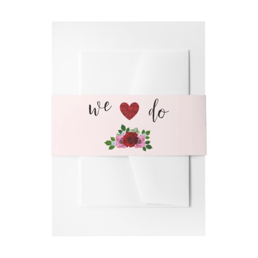 Rood- en roze rozenhuwelijk uitnodigingen wikkel (Voorkant Voorbeeld)