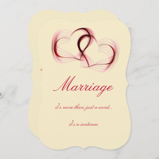 Rood- en roze sarcastische huwelijkskaarten kaart (Voorkant / Achterkant)