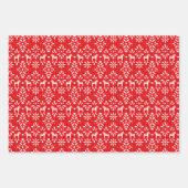 Rood en Roze Scandinavisch Dala Paard Vakantie Inpakpapier Vel (Voorkant 2)