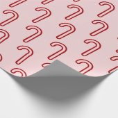 Rood- en roze snoepsuikerriet cadeaupapier (Hoek)