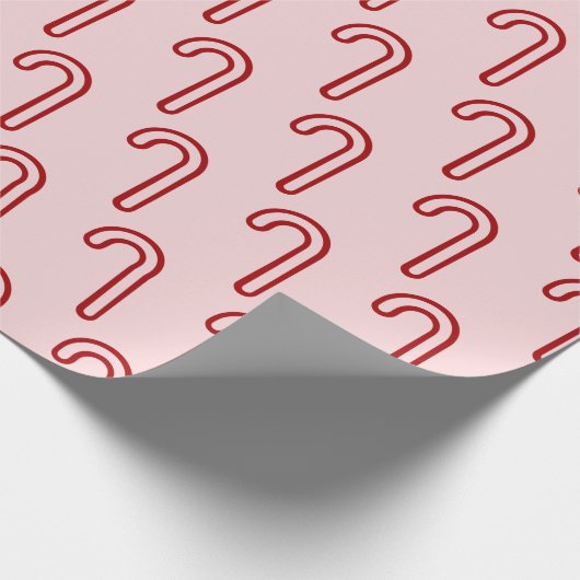 Rood- en roze snoepsuikerriet cadeaupapier (Hoek)