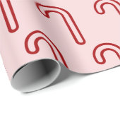 Rood- en roze snoepsuikerriet cadeaupapier (Rol Hoek)