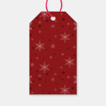 Rood en roze Snowflakes Gift Label