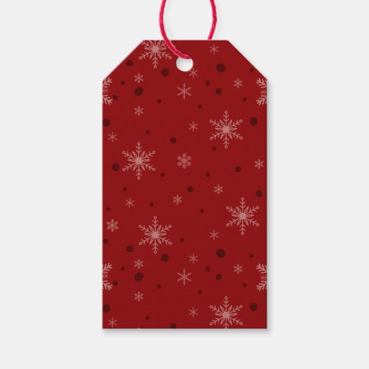 Rood en roze Snowflakes Gift Label Cadeaulabel (Voorkant)